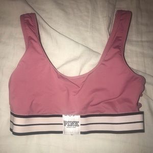 Pink sports bra